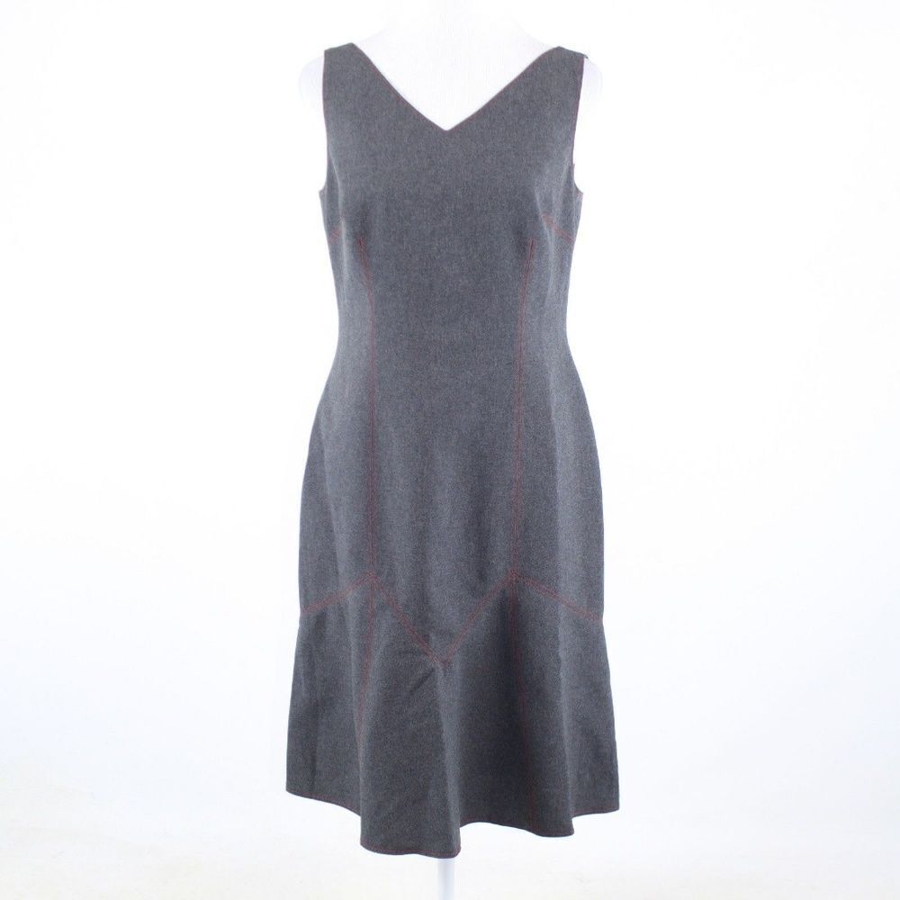 David Meister gray flare dress 8